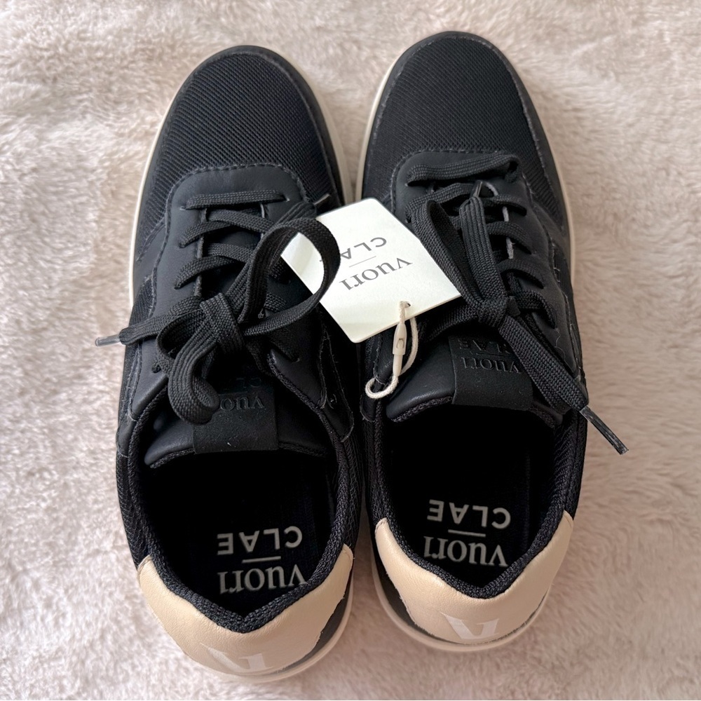 NWT Vuori x CLAE Malone Lite Sneakers Black Gold Size 7